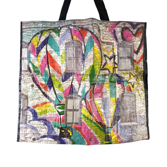 TJ Maxx Extra Large Reusable Tote Shopping Bag - Hot Air Balloon Window - Picture 3 of 7
